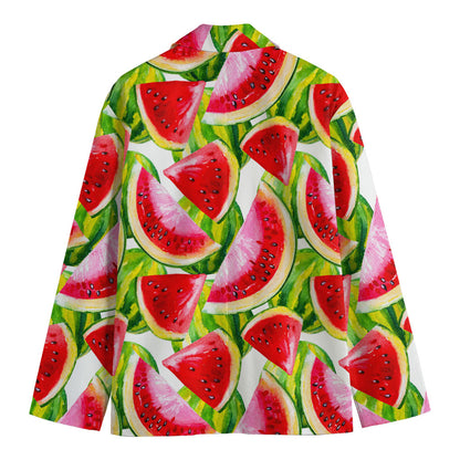 Watercolor Watermelon Pattern Print Men's Cotton Blazer
