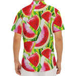 Watercolor Watermelon Pattern Print Men's Deep V-Neck Shirt