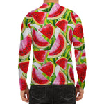 Watercolor Watermelon Pattern Print Men's Long Sleeve Rash Guard