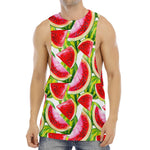 Watercolor Watermelon Pattern Print Men's Muscle Tank Top