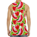 Watercolor Watermelon Pattern Print Men's Muscle Tank Top