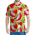 Watercolor Watermelon Pattern Print Men's Polo Shirt