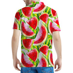 Watercolor Watermelon Pattern Print Men's Polo Shirt