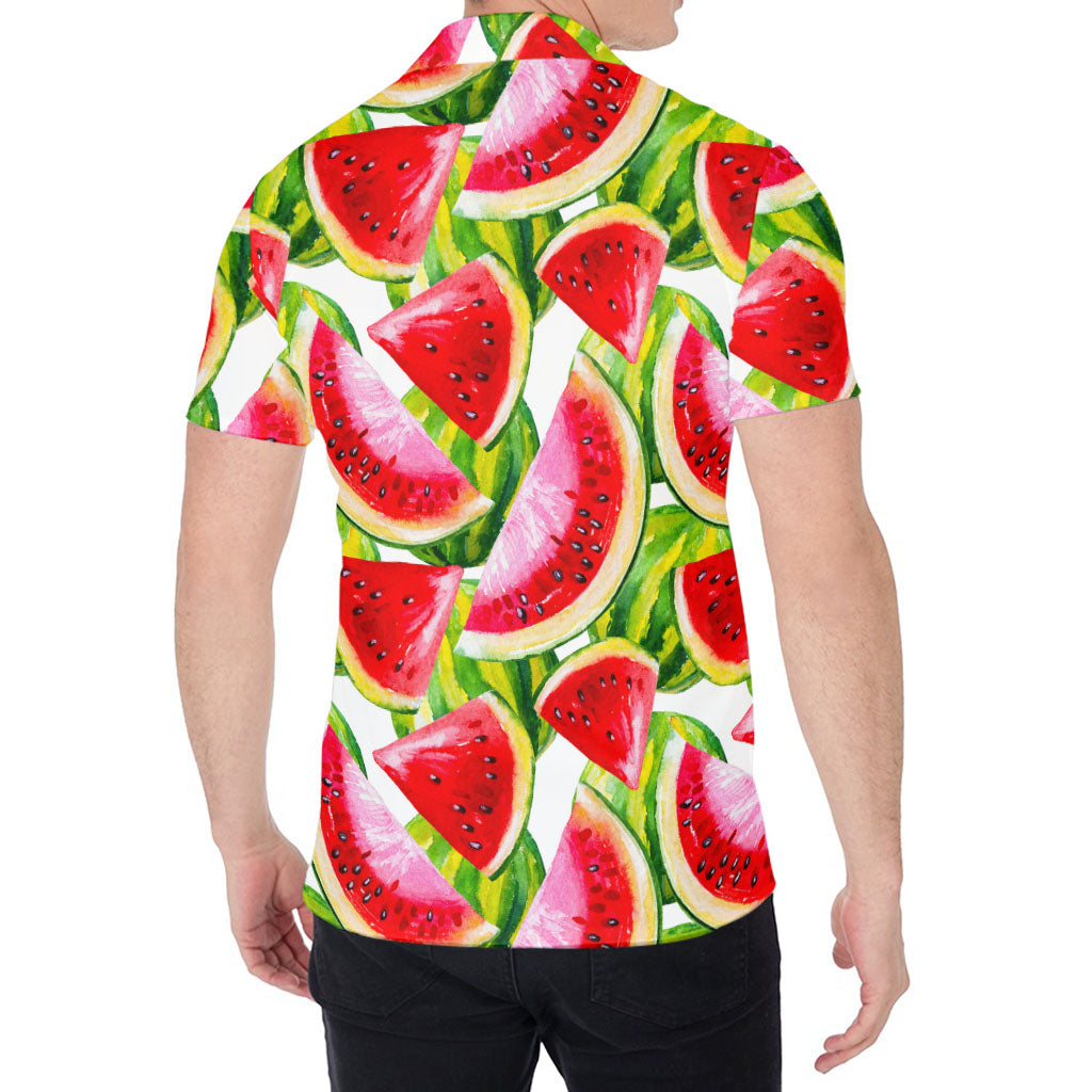 Watercolor Watermelon Pattern Print Men's Shirt