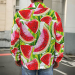 Watercolor Watermelon Pattern Print Men's Shirt Jacket