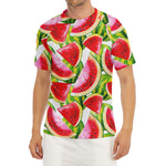 Watercolor Watermelon Pattern Print Men's Short Sleeve Rash Guard