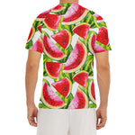 Watercolor Watermelon Pattern Print Men's Short Sleeve Rash Guard