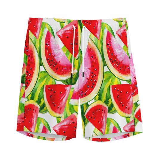 Watercolor Watermelon Pattern Print Men's Sports Shorts