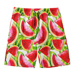 Watercolor Watermelon Pattern Print Men's Swim Trunks