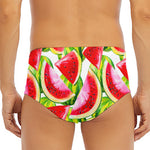 Watercolor Watermelon Pattern Print Men's Triangle Swim Briefs