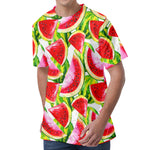 Watercolor Watermelon Pattern Print Men's Velvet T-Shirt