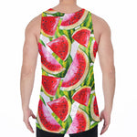 Watercolor Watermelon Pattern Print Men's Velvet Tank Top