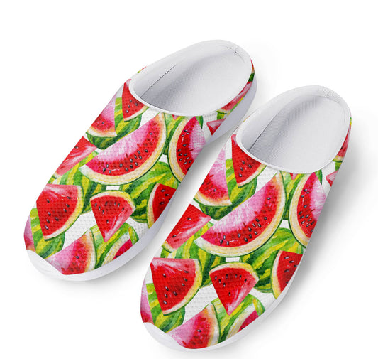 Watercolor Watermelon Pattern Print Mesh Casual Shoes