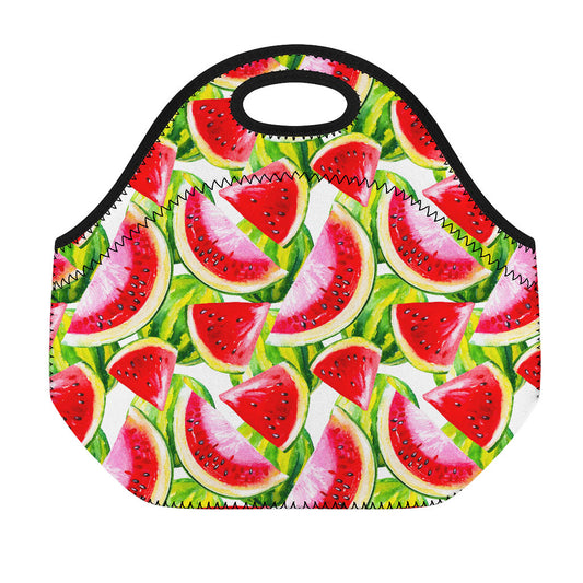 Watercolor Watermelon Pattern Print Neoprene Lunch Bag