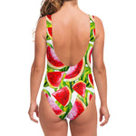 Watercolor Watermelon Pattern Print One Piece Swimsuit