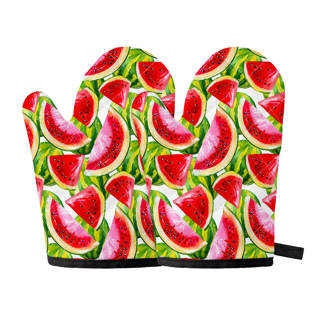 Watercolor Watermelon Pattern Print Oven Mitts
