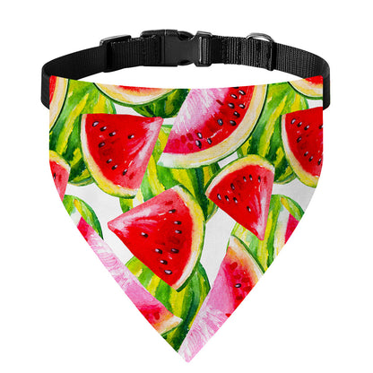 Watercolor Watermelon Pattern Print Over The Collar Dog Bandana