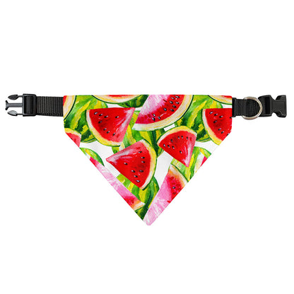Watercolor Watermelon Pattern Print Over The Collar Dog Bandana