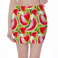 Watercolor Watermelon Pattern Print Pencil Mini Skirt