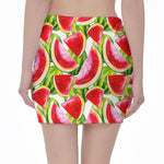 Watercolor Watermelon Pattern Print Pencil Mini Skirt