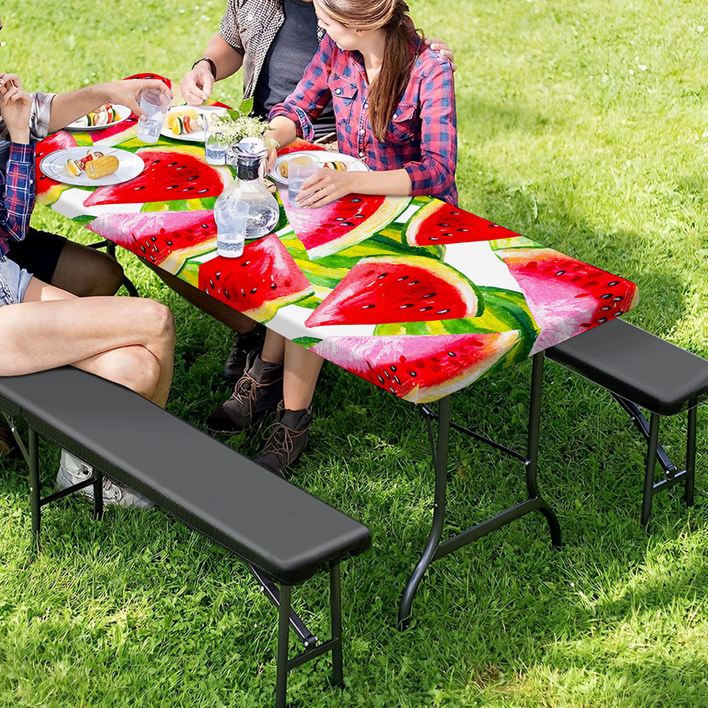 Watercolor Watermelon Pattern Print Picnic Table Cover