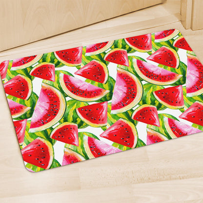 Watercolor Watermelon Pattern Print Polyester Doormat