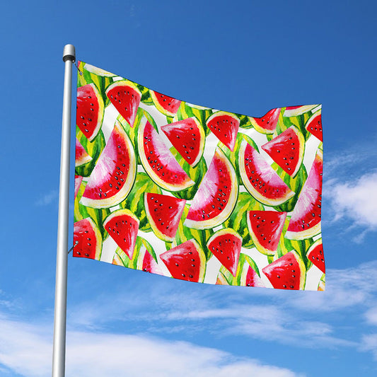 Watercolor Watermelon Pattern Print Polyester Flag