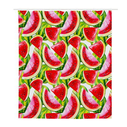 Watercolor Watermelon Pattern Print Polyester Shower Curtain