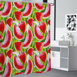 Watercolor Watermelon Pattern Print Premium Shower Curtain