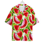Watercolor Watermelon Pattern Print Rayon Hawaiian Shirt