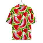 Watercolor Watermelon Pattern Print Rayon Hawaiian Shirt