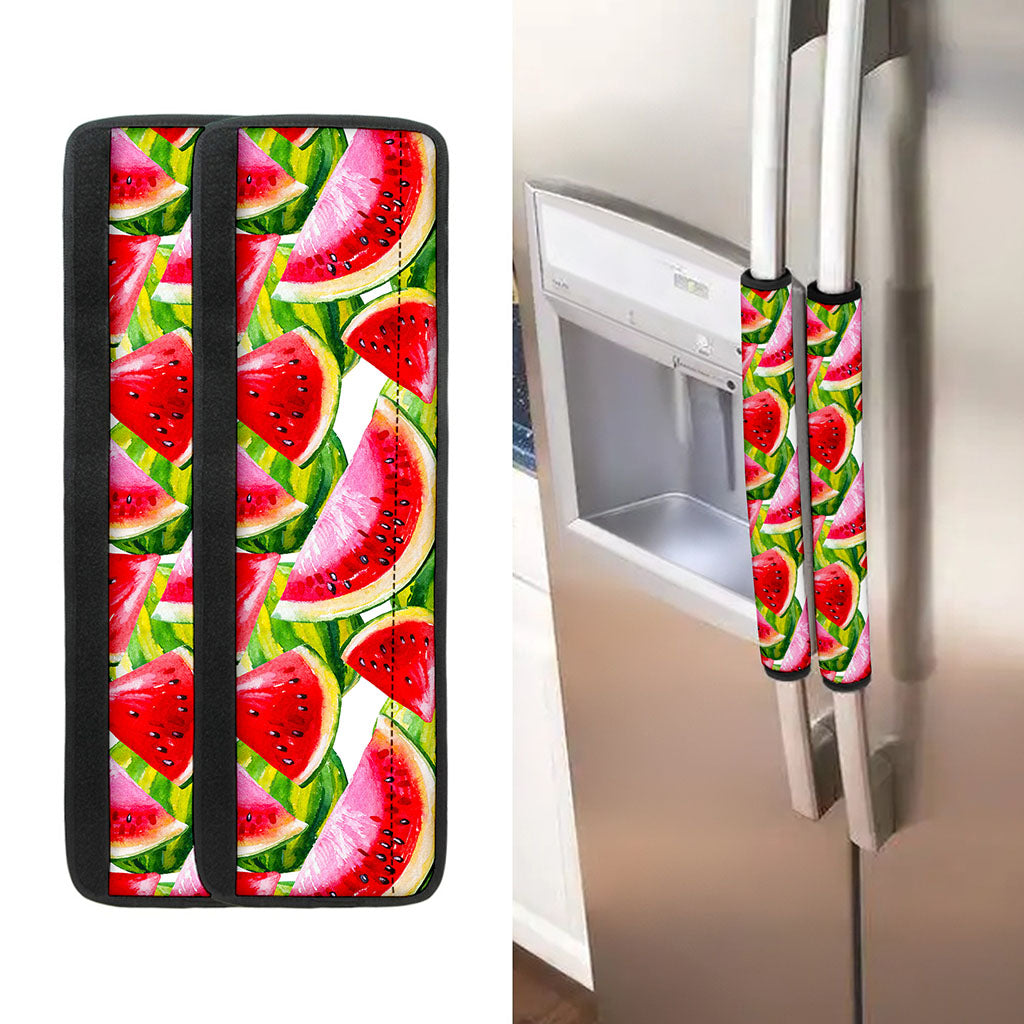 Watercolor Watermelon Pattern Print Refrigerator Handle Covers