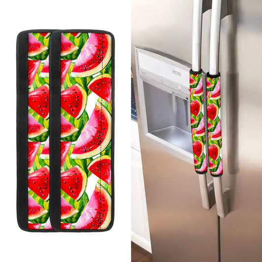 Watercolor Watermelon Pattern Print Refrigerator Handle Covers