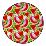 Watercolor Watermelon Pattern Print Round Floor Mat