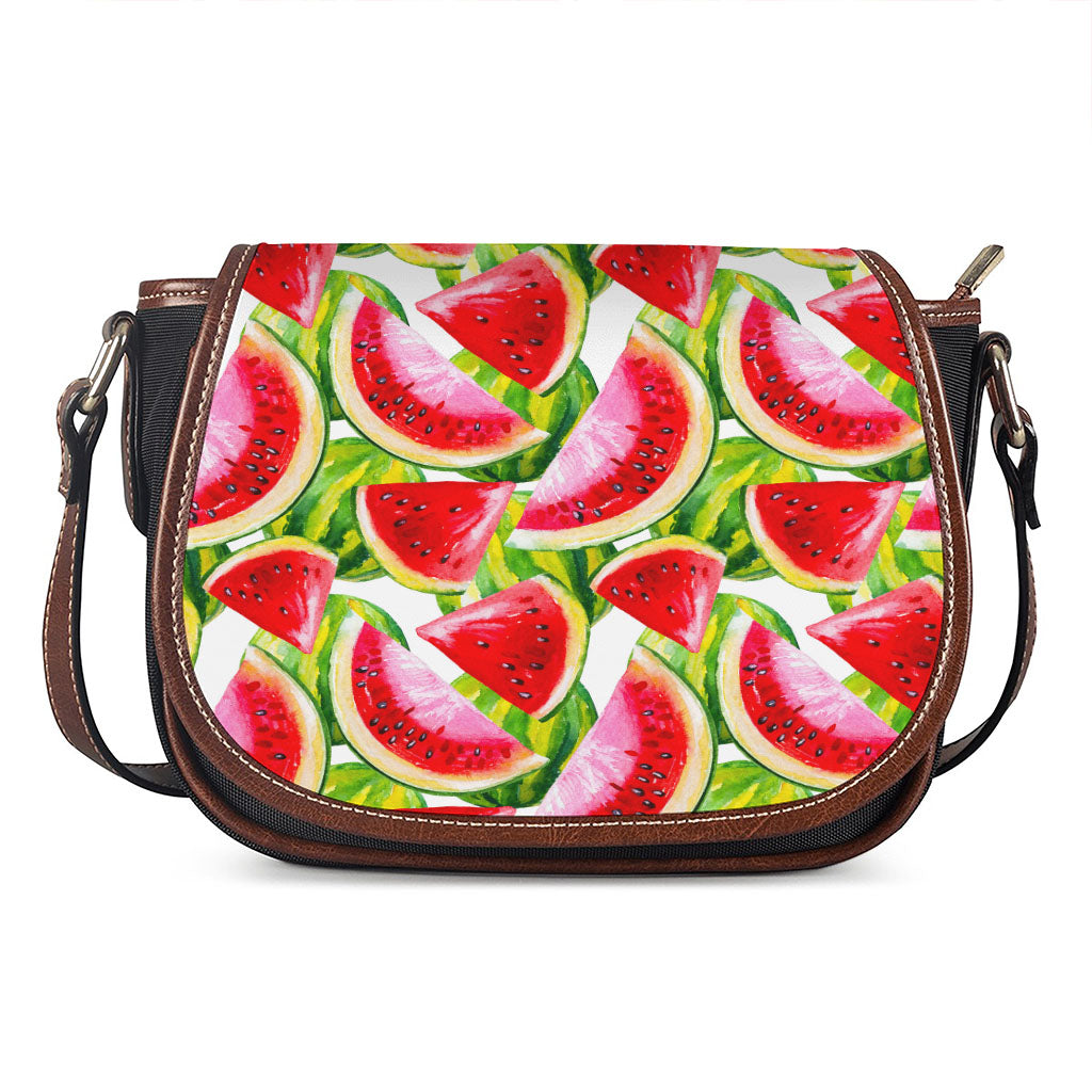 Watercolor Watermelon Pattern Print Saddle Bag