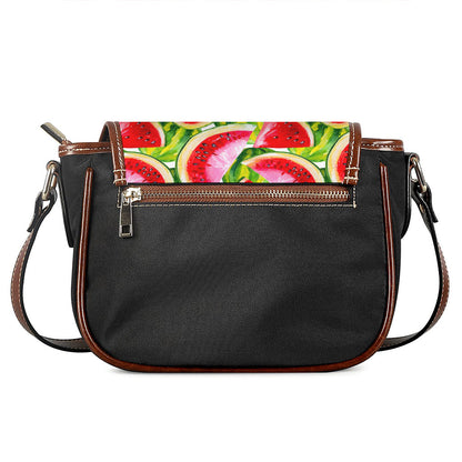 Watercolor Watermelon Pattern Print Saddle Bag