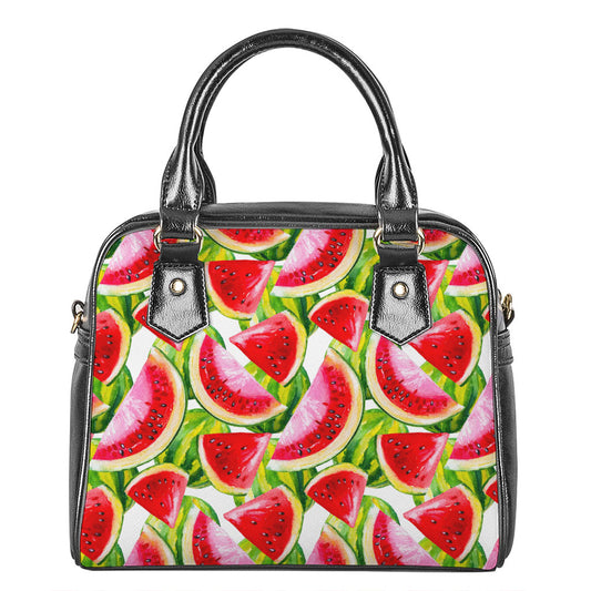 Watercolor Watermelon Pattern Print Shoulder Handbag