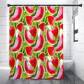 Watercolor Watermelon Pattern Print Shower Curtain
