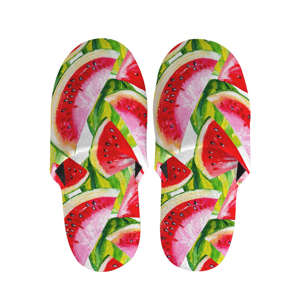 Watercolor Watermelon Pattern Print Slippers