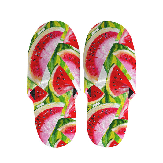 Watercolor Watermelon Pattern Print Slippers