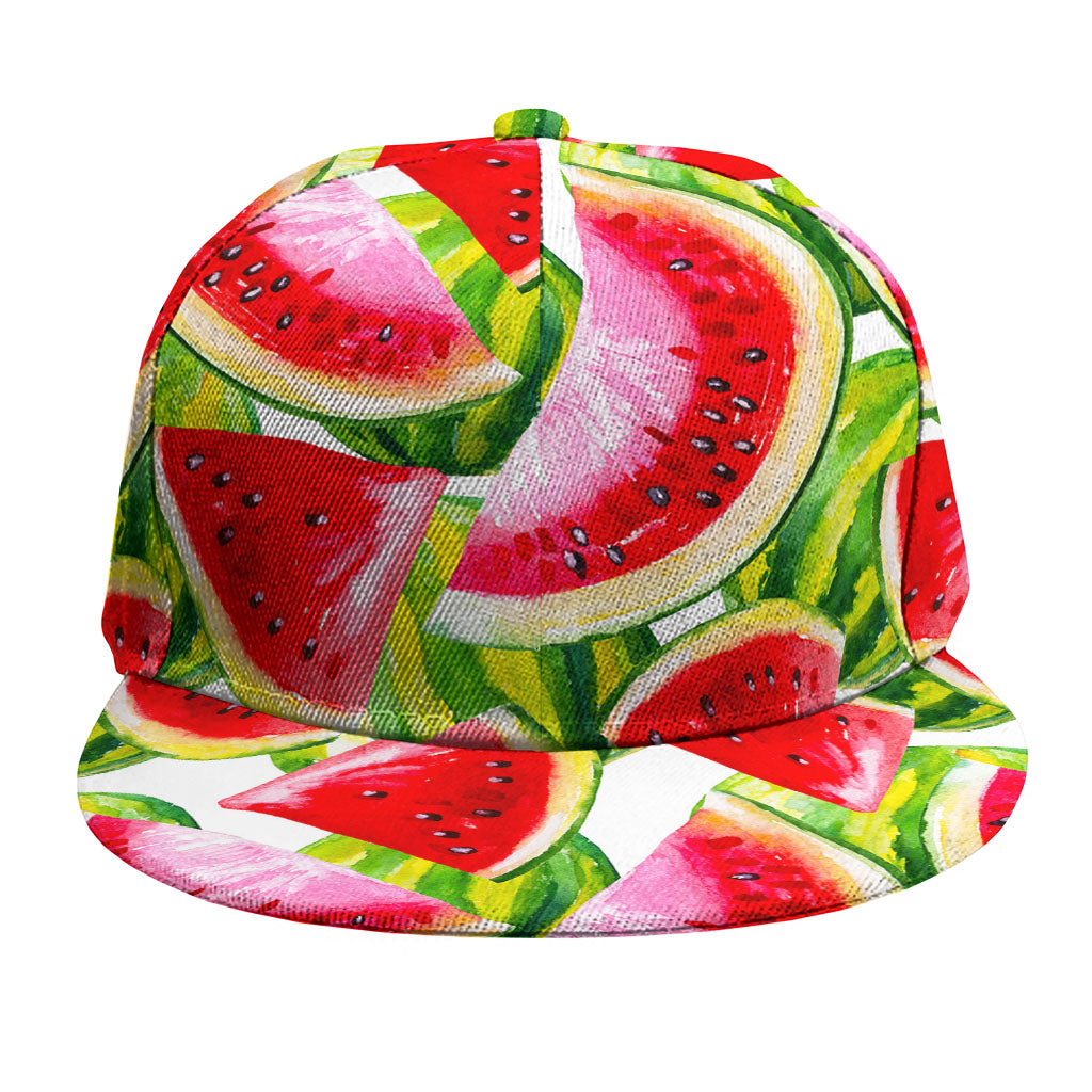 Watercolor Watermelon Pattern Print Snapback Cap