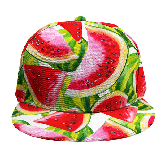 Watercolor Watermelon Pattern Print Snapback Cap