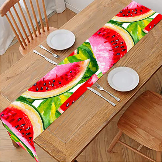 Watercolor Watermelon Pattern Print Table Runner