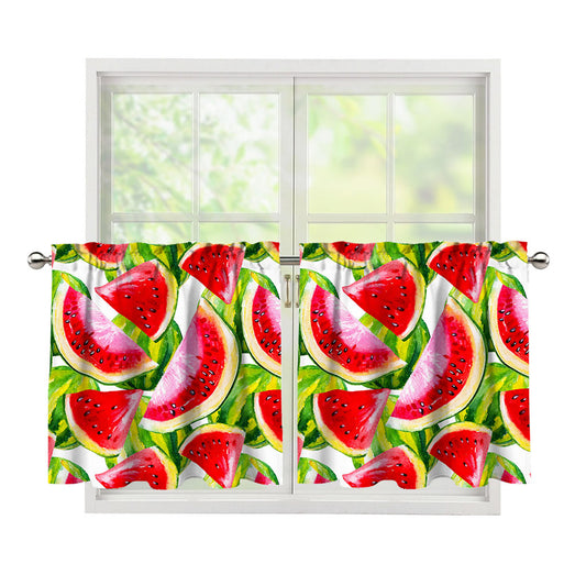 Watercolor Watermelon Pattern Print Tier Curtains