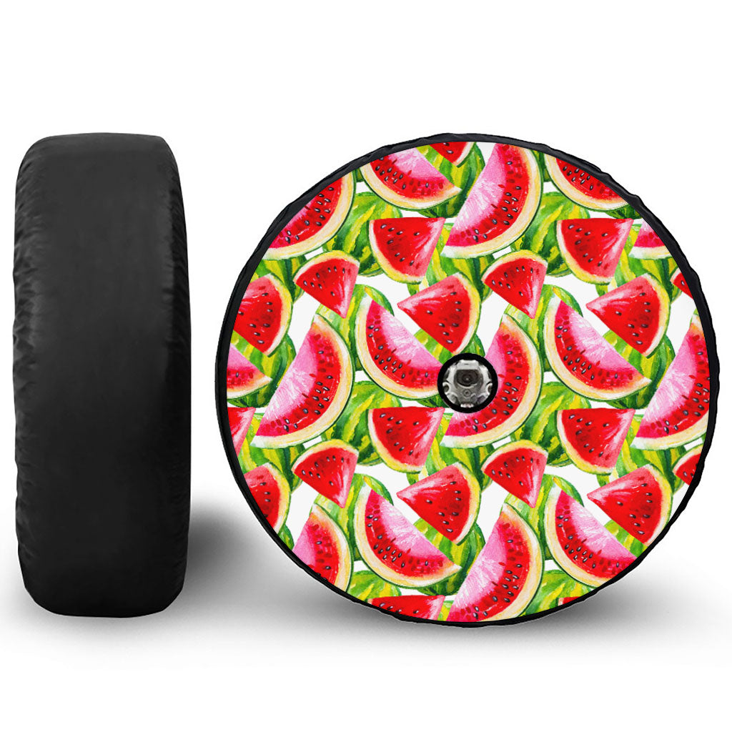 Watercolor Watermelon Pattern Print Tire Cover With Camera Hole