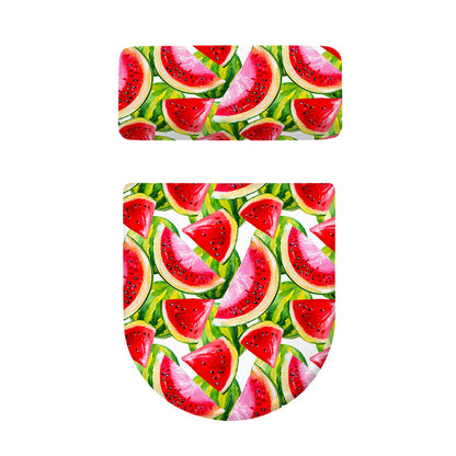 Watercolor Watermelon Pattern Print Toilet Lid And Tank Cover Set