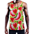 Watercolor Watermelon Pattern Print Men's Workout Tank Top