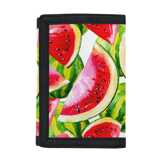 Watercolor Watermelon Pattern Print Trifold Wallet