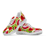 Watercolor Watermelon Pattern Print White Running Shoes