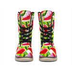 Watercolor Watermelon Pattern Print Winter Boots